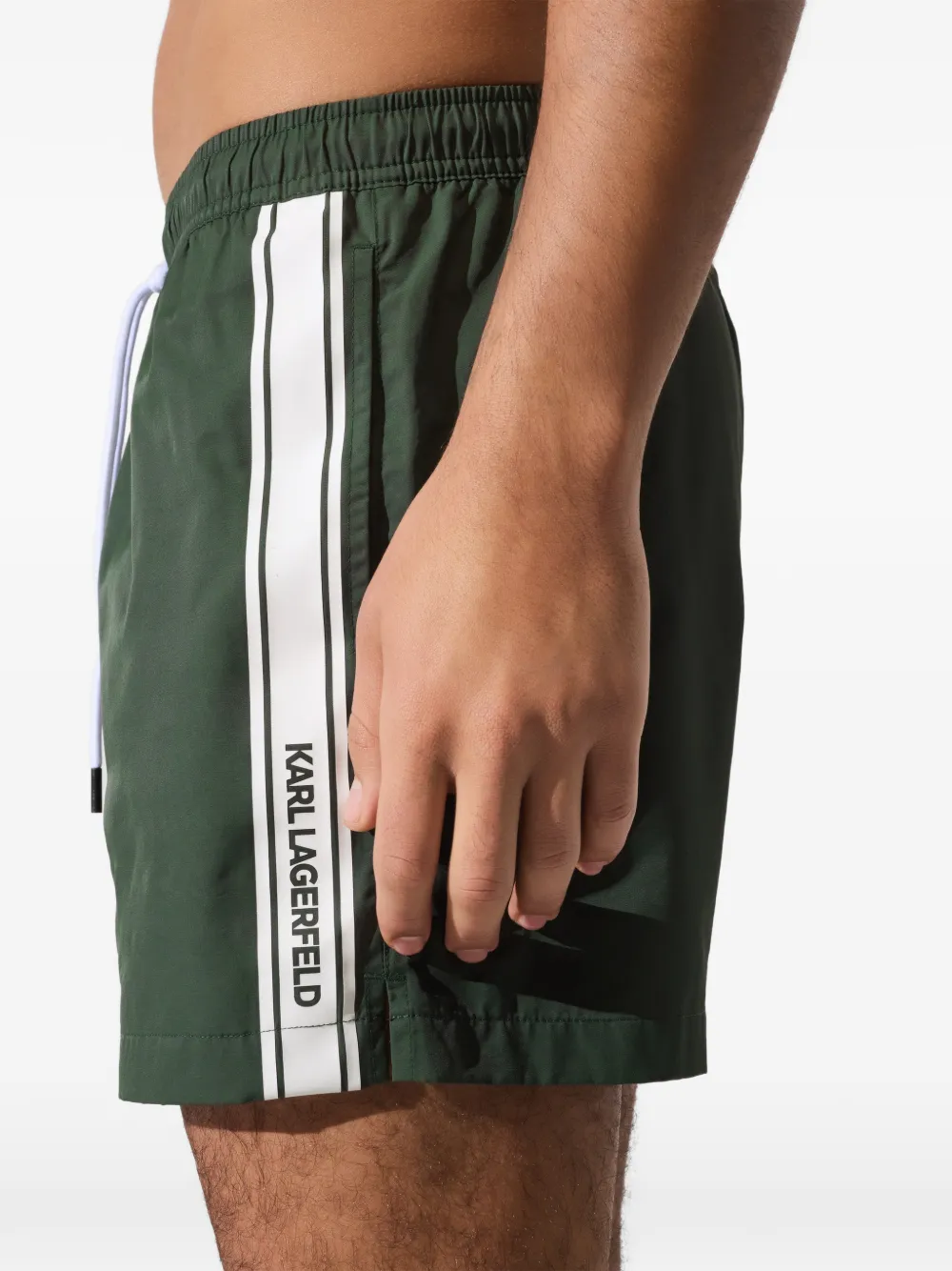  Karl Lagerfeld Logo Swim Shorts - Green 