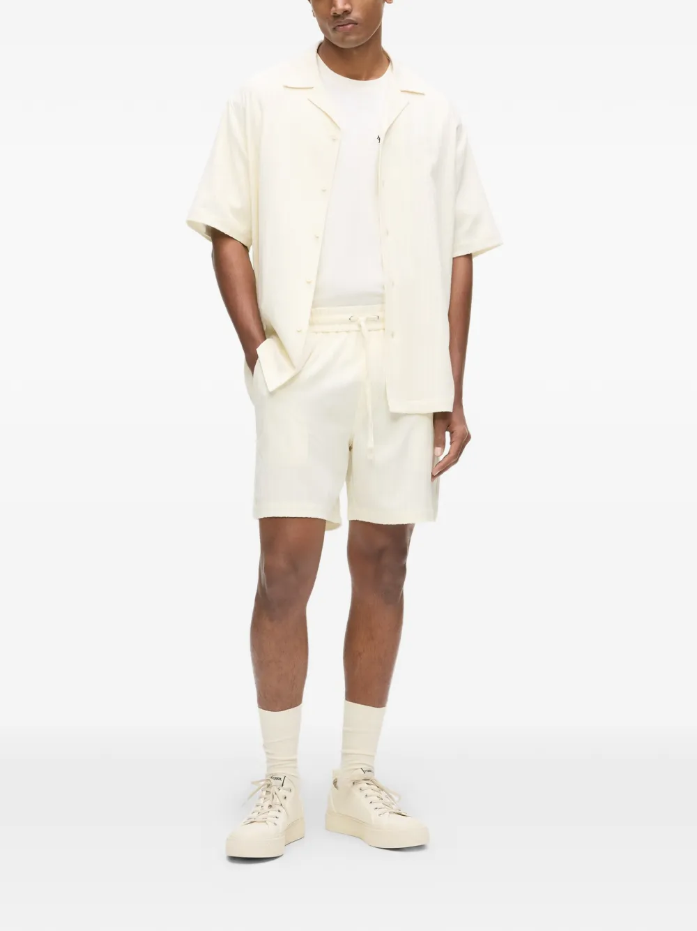  Karl Lagerfeld Drawstring Structured Shorts - Neutrals 