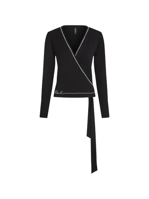 Karl Lagerfeld blusa con diseño cruzado
