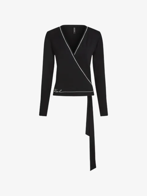 Karl Lagerfeld Gewickelte Signature Bluse