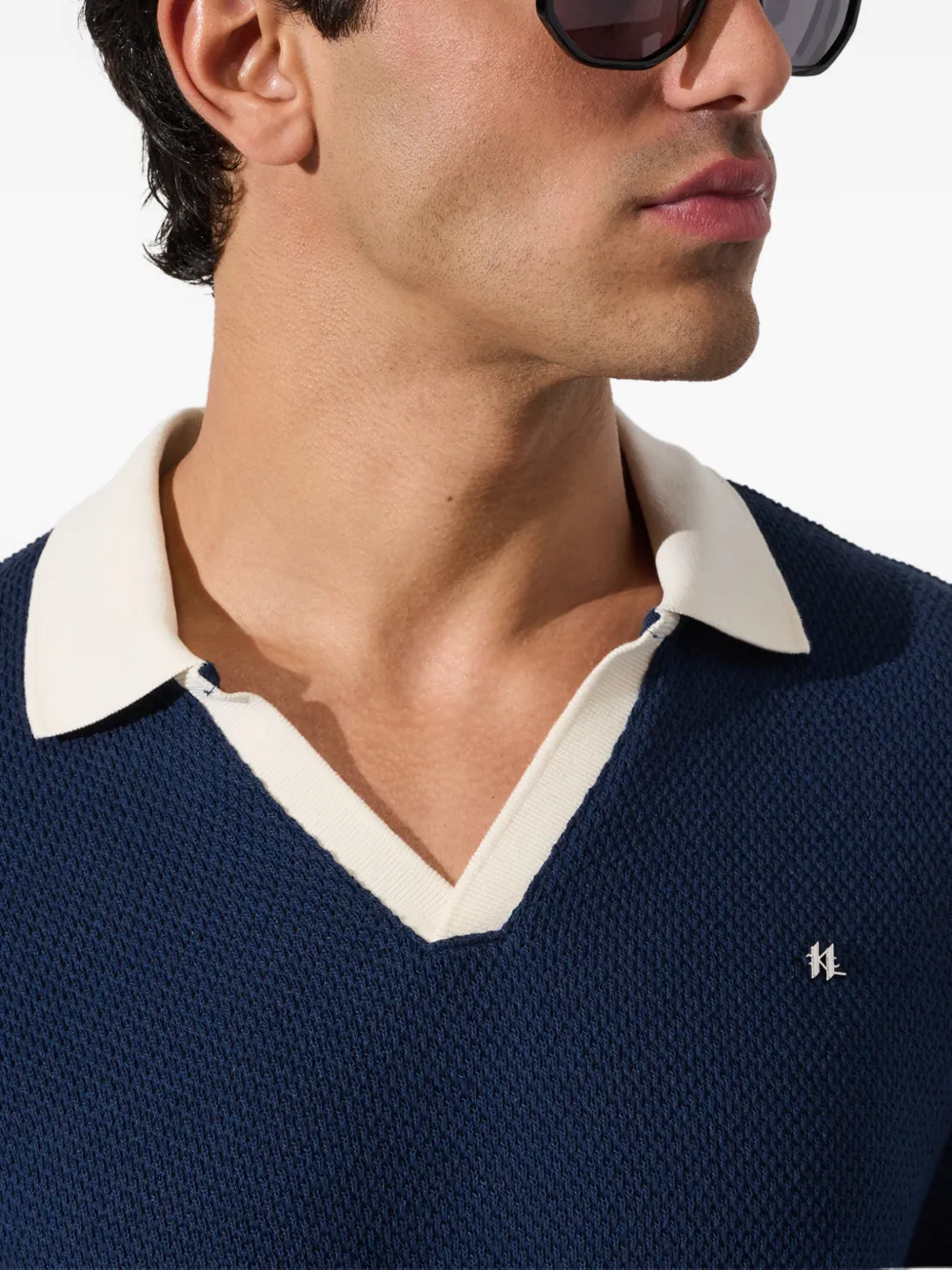Karl Lagerfeld T-shirt met logo-applicatie Blauw