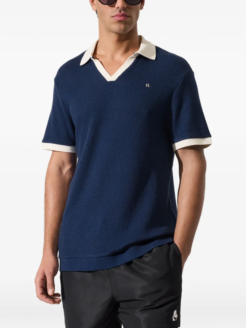 Karl Lagerfeld T-shirt met logo-applicatie Blauw