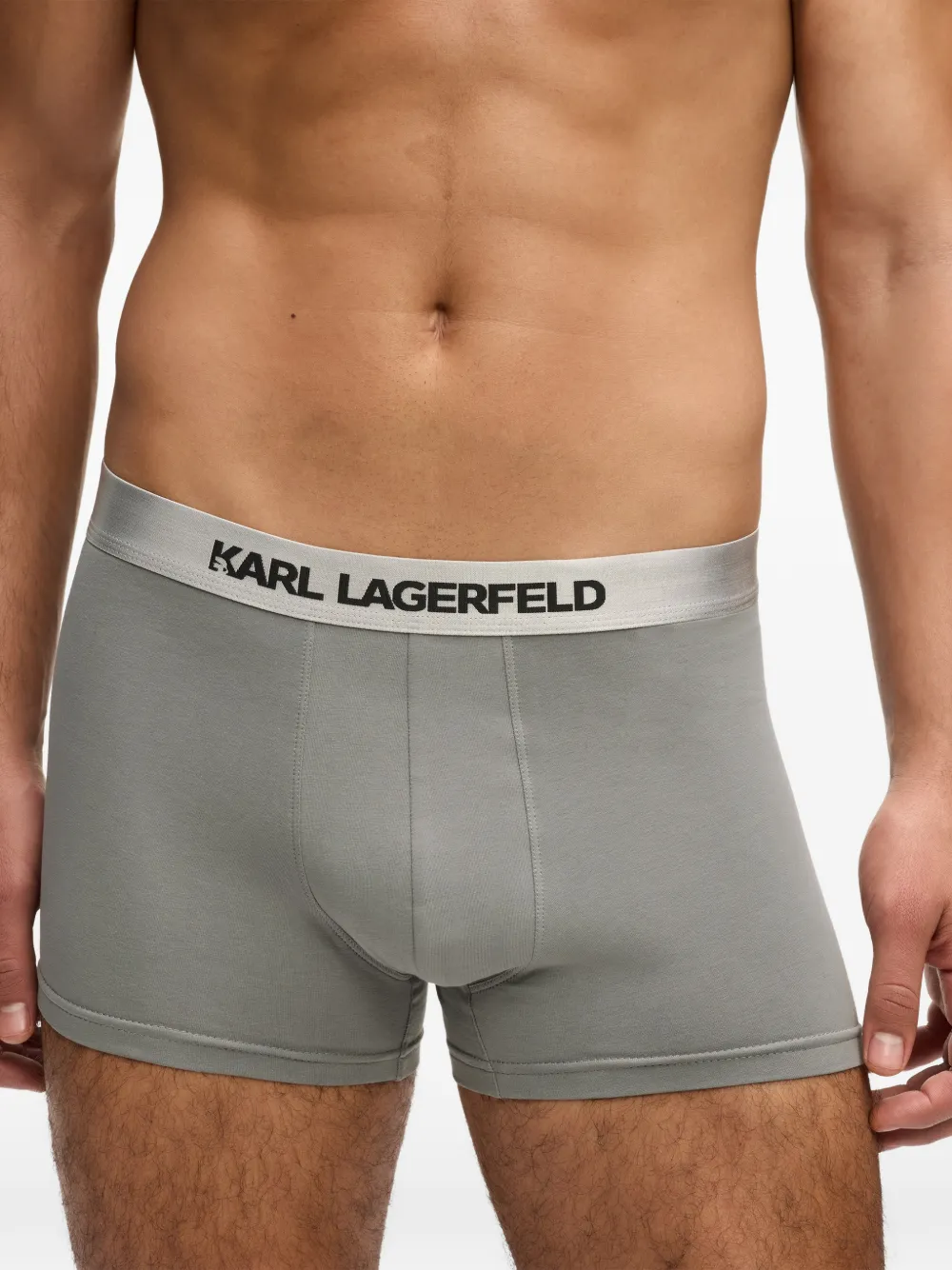 Karl Lagerfeld Drie boxershorts met logoband Grijs