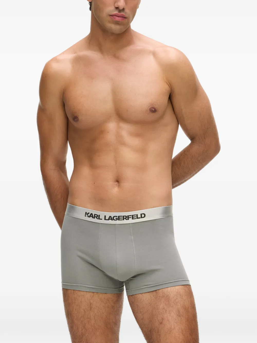 Karl Lagerfeld Drie boxershorts met logoband Grijs