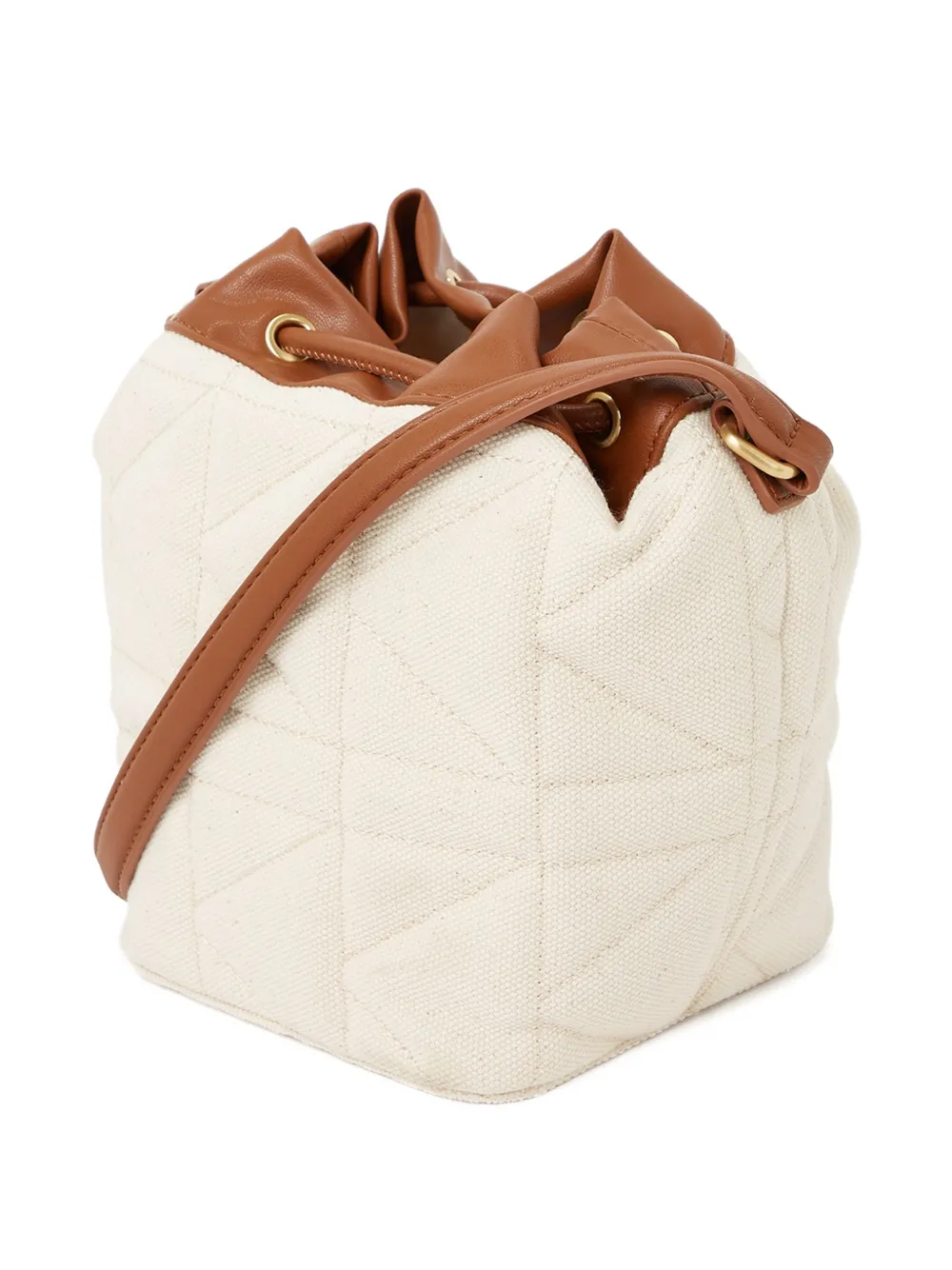 Karl Lagerfeld x Amber Valletta gewatteerde bucket-tas Beige