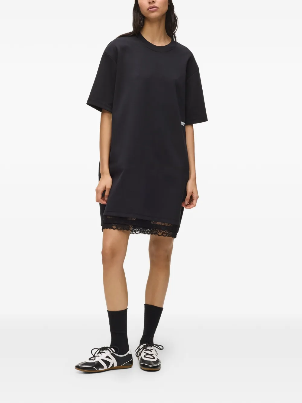 Karl Lagerfeld Jeans Mini-jurk met afwerking van kant Zwart