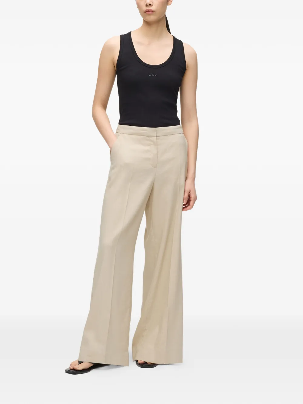  Karl Lagerfeld Concealed-fastening Trousers - Neutrals 