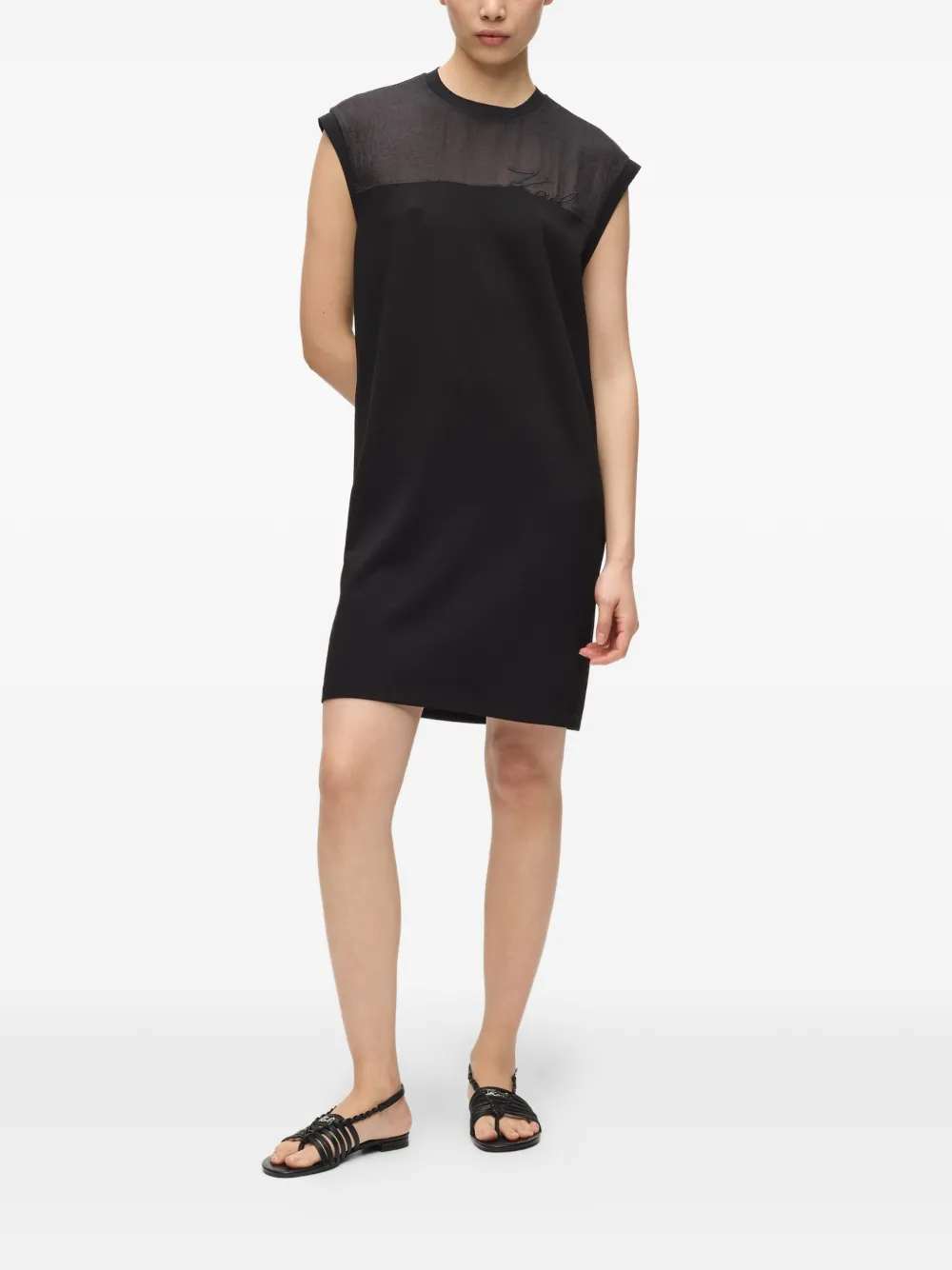 Karl Lagerfeld Signature T-shirtjurk Zwart