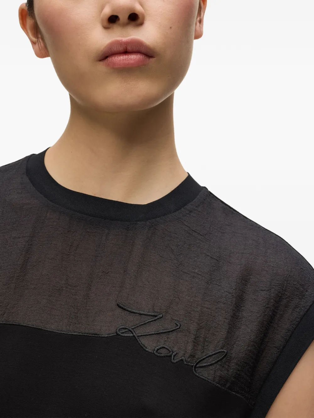 Karl Lagerfeld Signature T-shirtjurk Zwart
