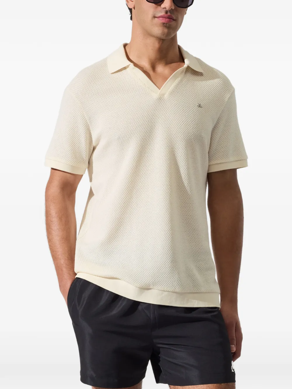 Karl Lagerfeld T-shirt met logo-applicatie Beige