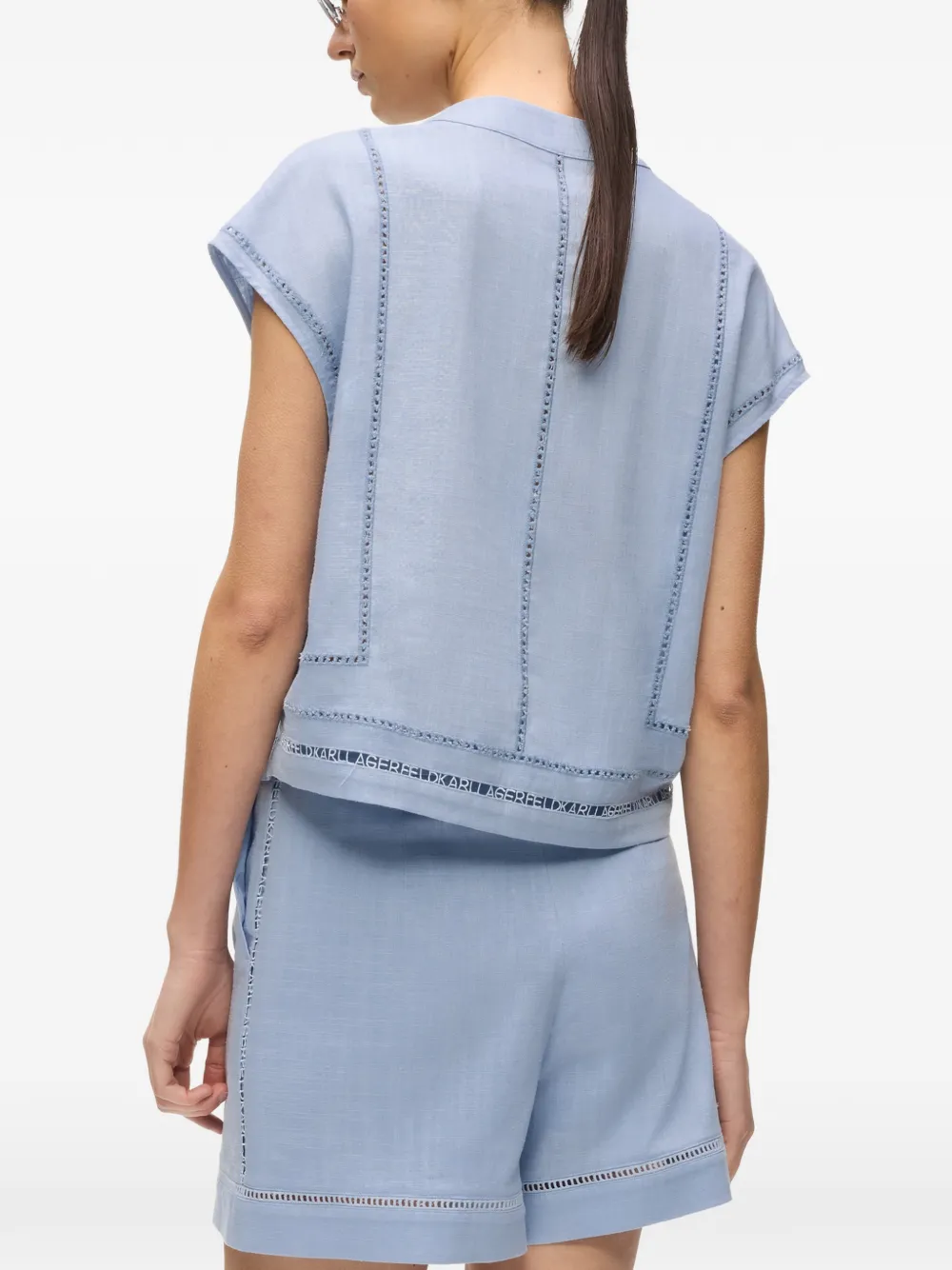 Karl Lagerfeld Shirt met borduurwerk Blauw