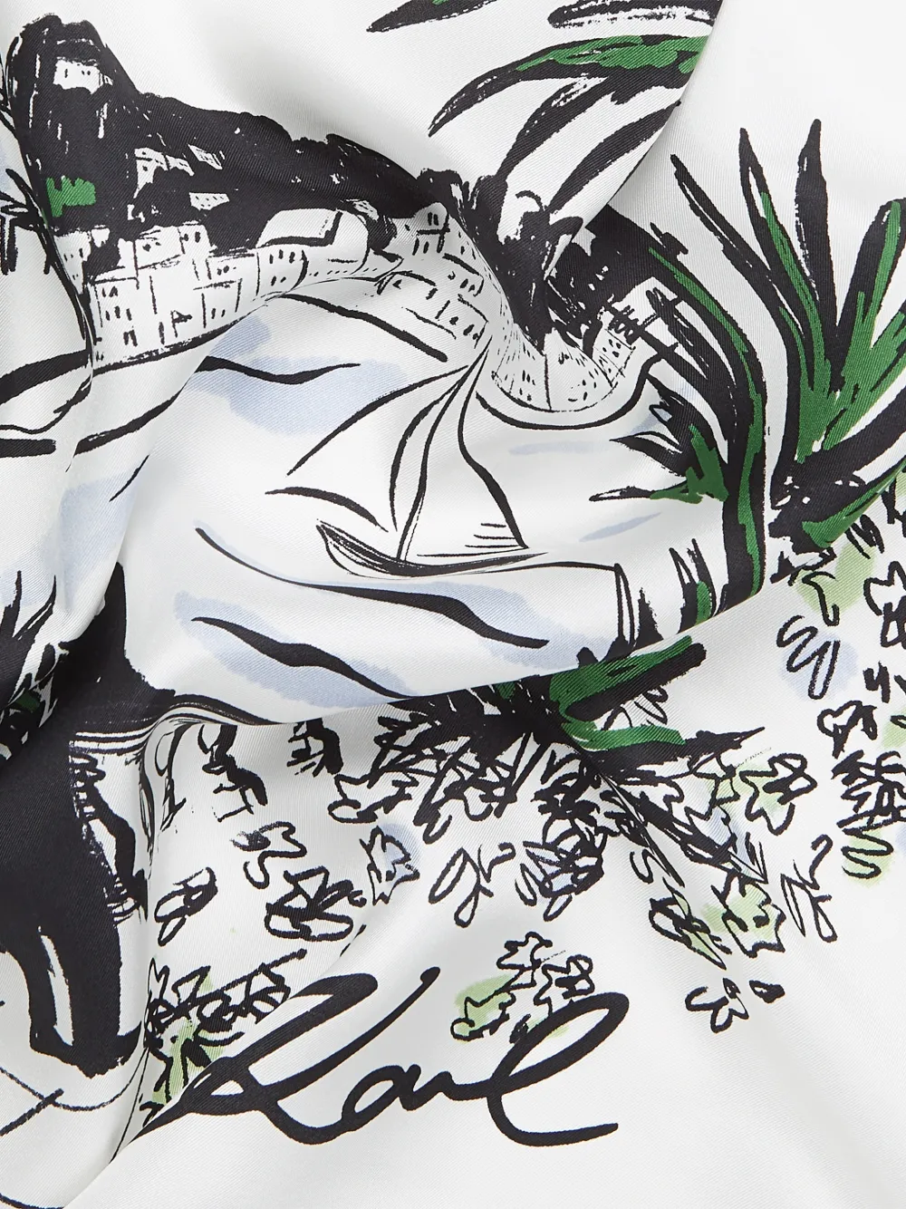 Karl Lagerfeld Zijden sjaal met print Wit