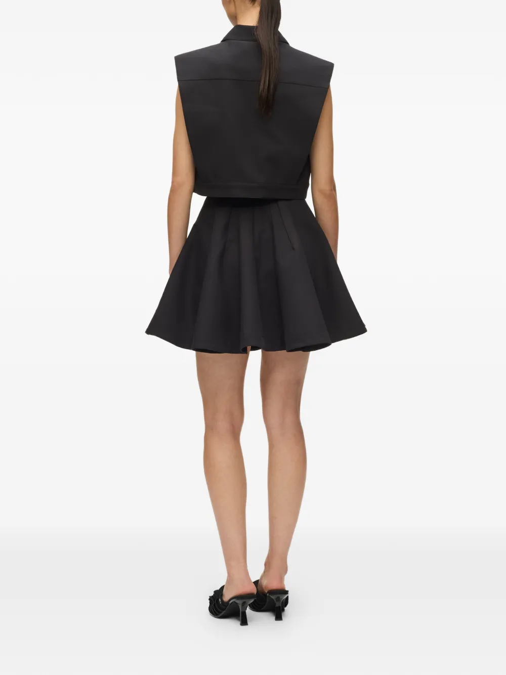 Karl Lagerfeld Mini-rok met plooien en logodetail Zwart