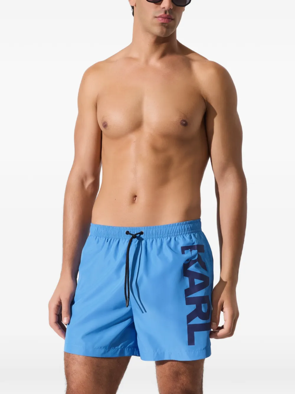 Karl Lagerfeld Zwembroek met logo Blauw