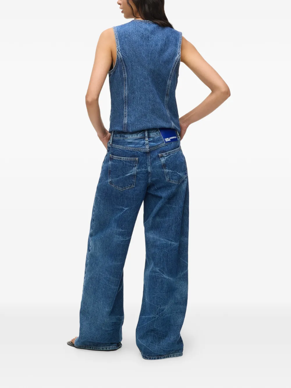 Karl Lagerfeld Jeans met gekreukt effect Blauw