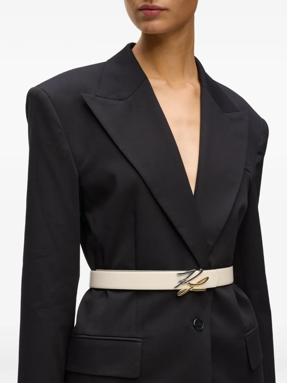Karl Lagerfeld K Autograph omkeerbare riem Zwart