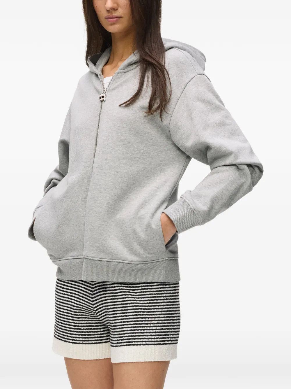 Karl Lagerfeld Icon hoodie met rits Grijs