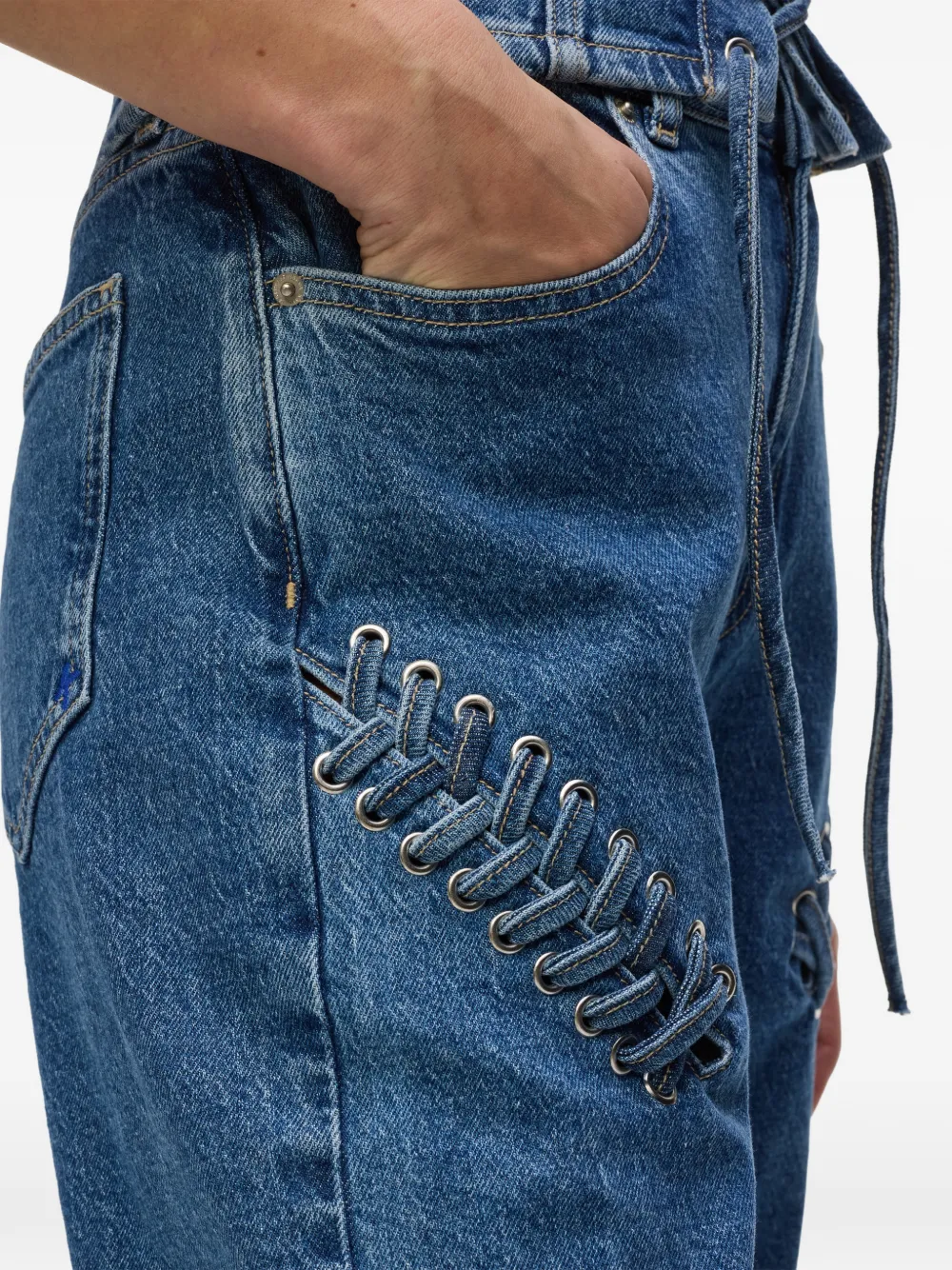 Karl Lagerfeld Jeans met gestrikt detail Blauw