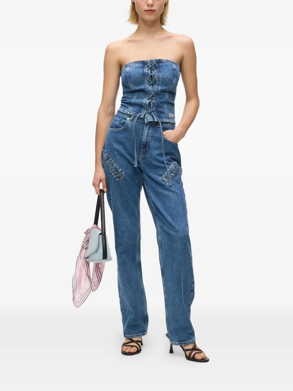 Karl Lagerfeld Jeans met gestrikt detail Blauw
