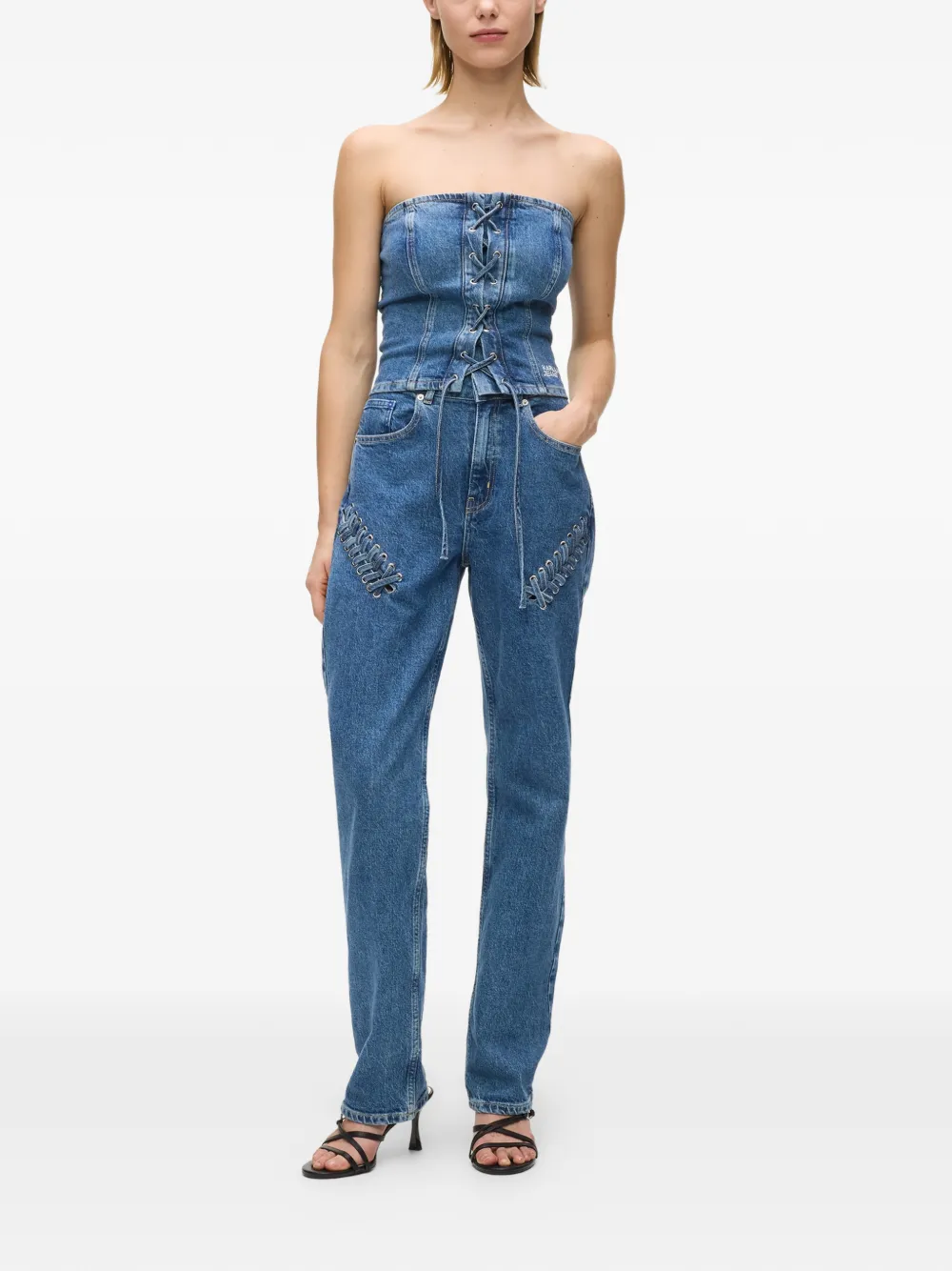 Karl Lagerfeld Jeans met gestrikt detail Blauw