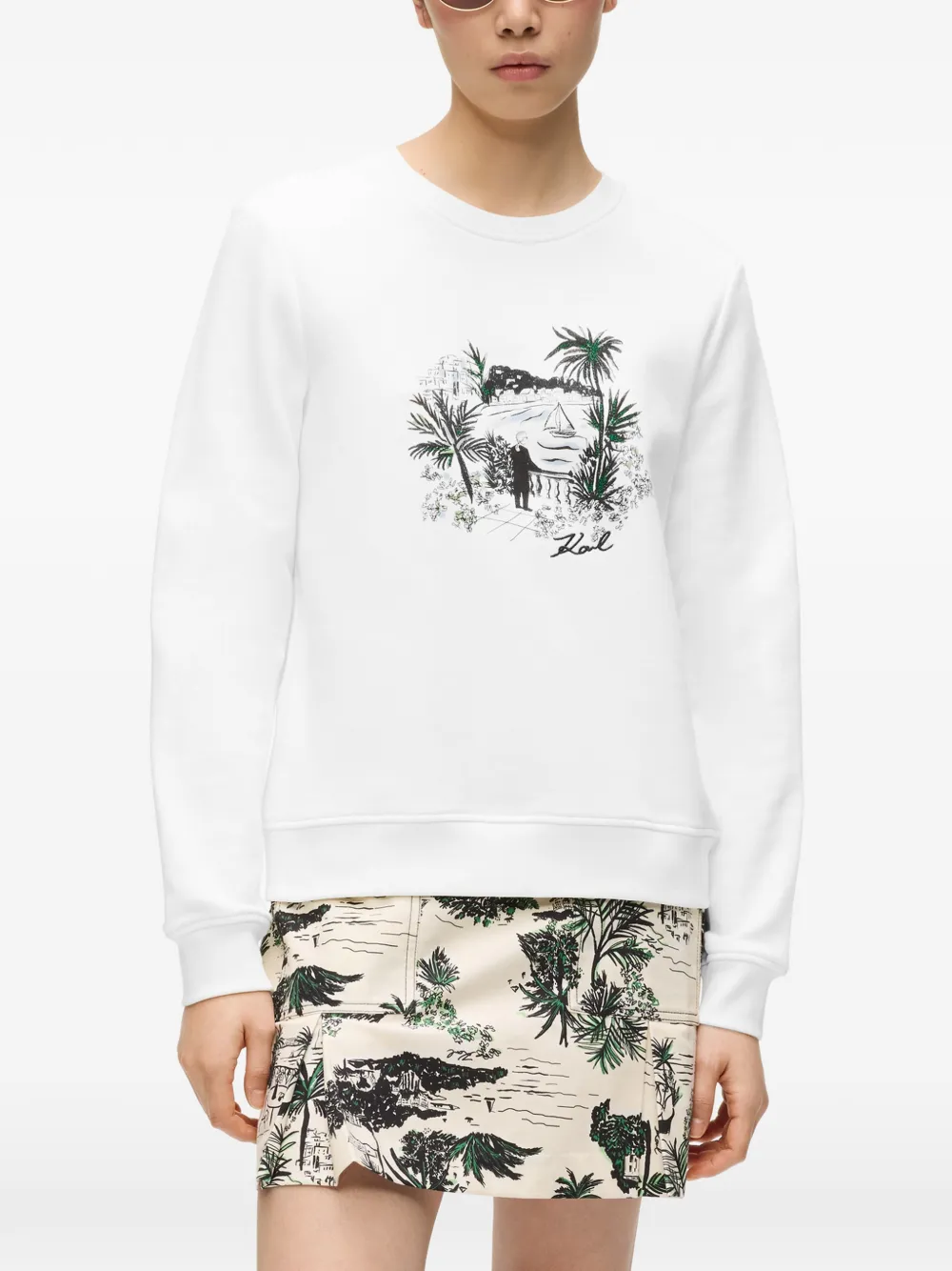 Karl Lagerfeld T-shirt met grafische print Beige