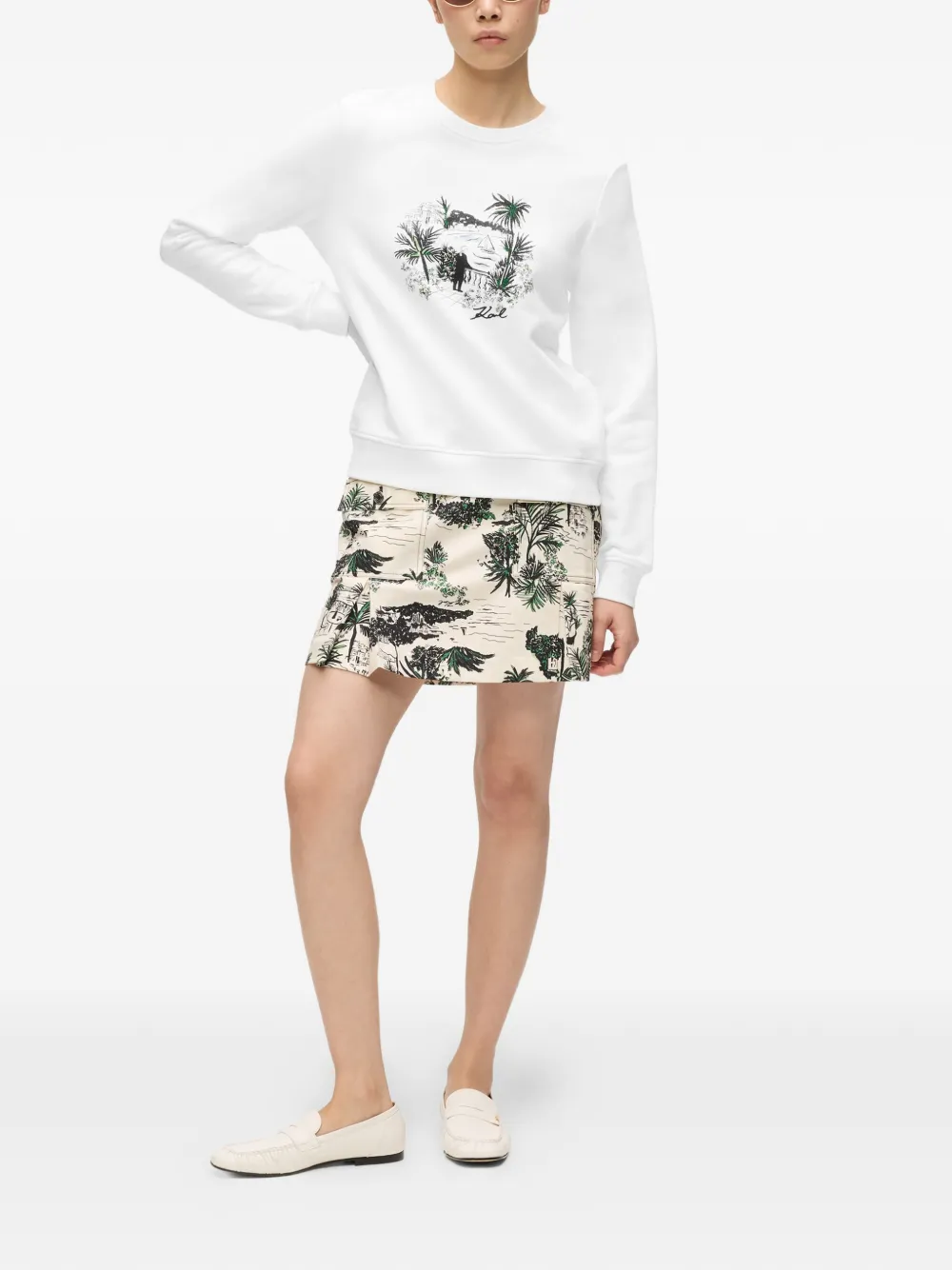 Karl Lagerfeld T-shirt met grafische print Beige