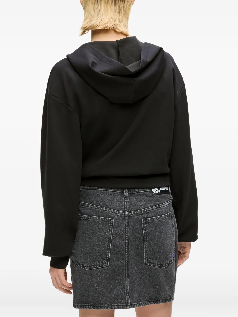 Karl Lagerfeld Jeans Hoodie met veters Zwart