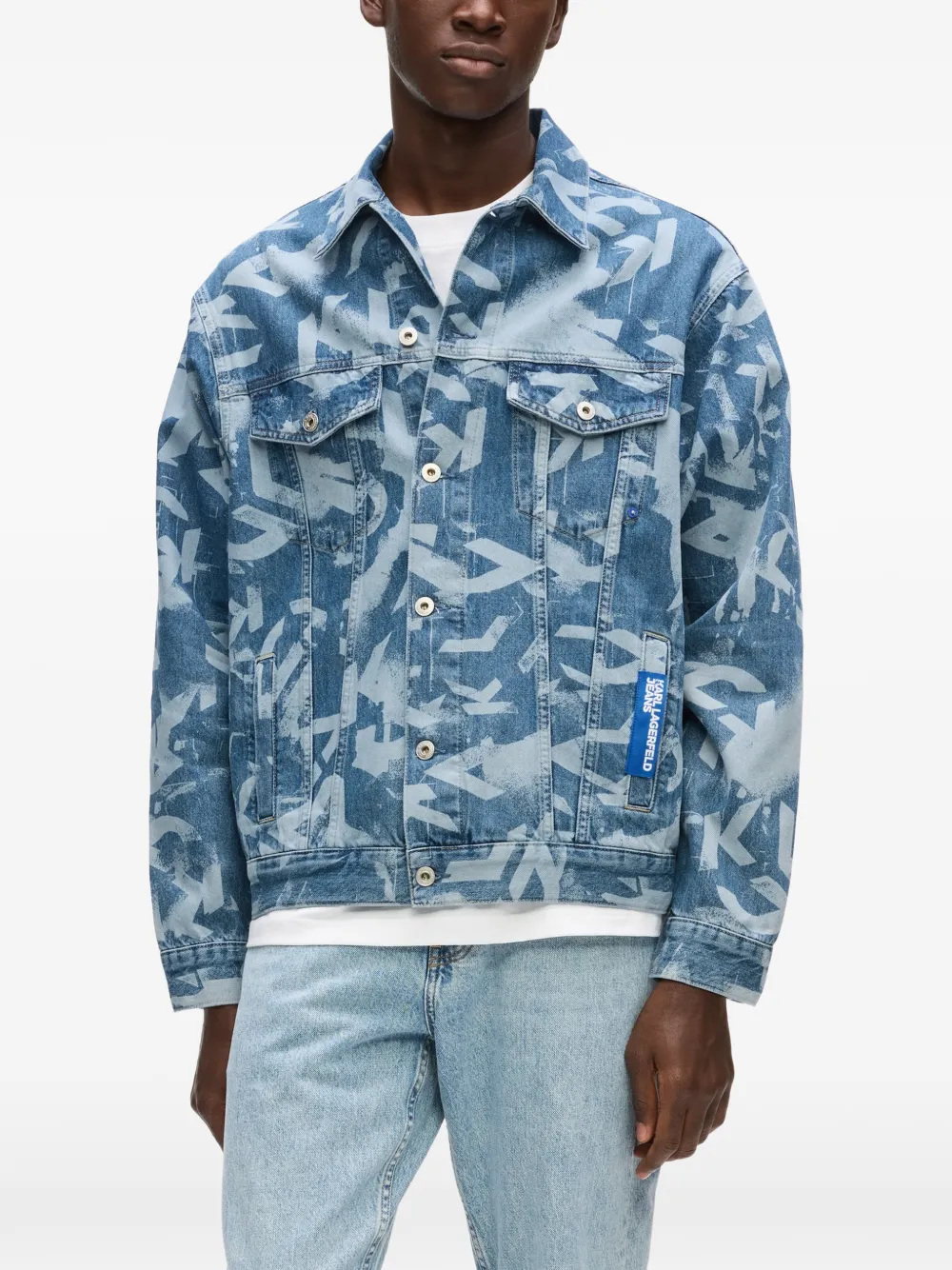 Karl Lagerfeld Jeans Jack met print Blauw