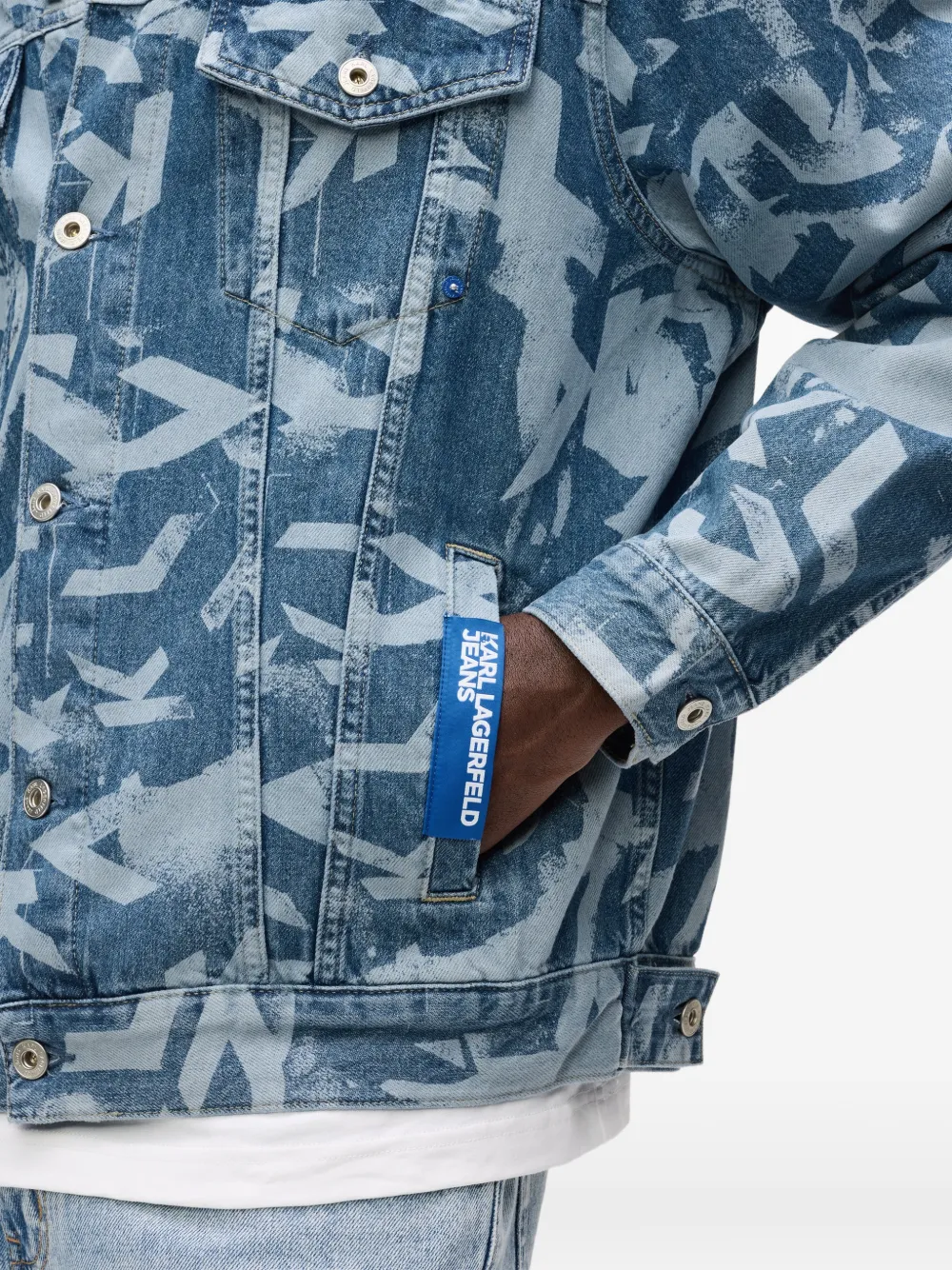 Karl Lagerfeld Jeans Jack met print Blauw