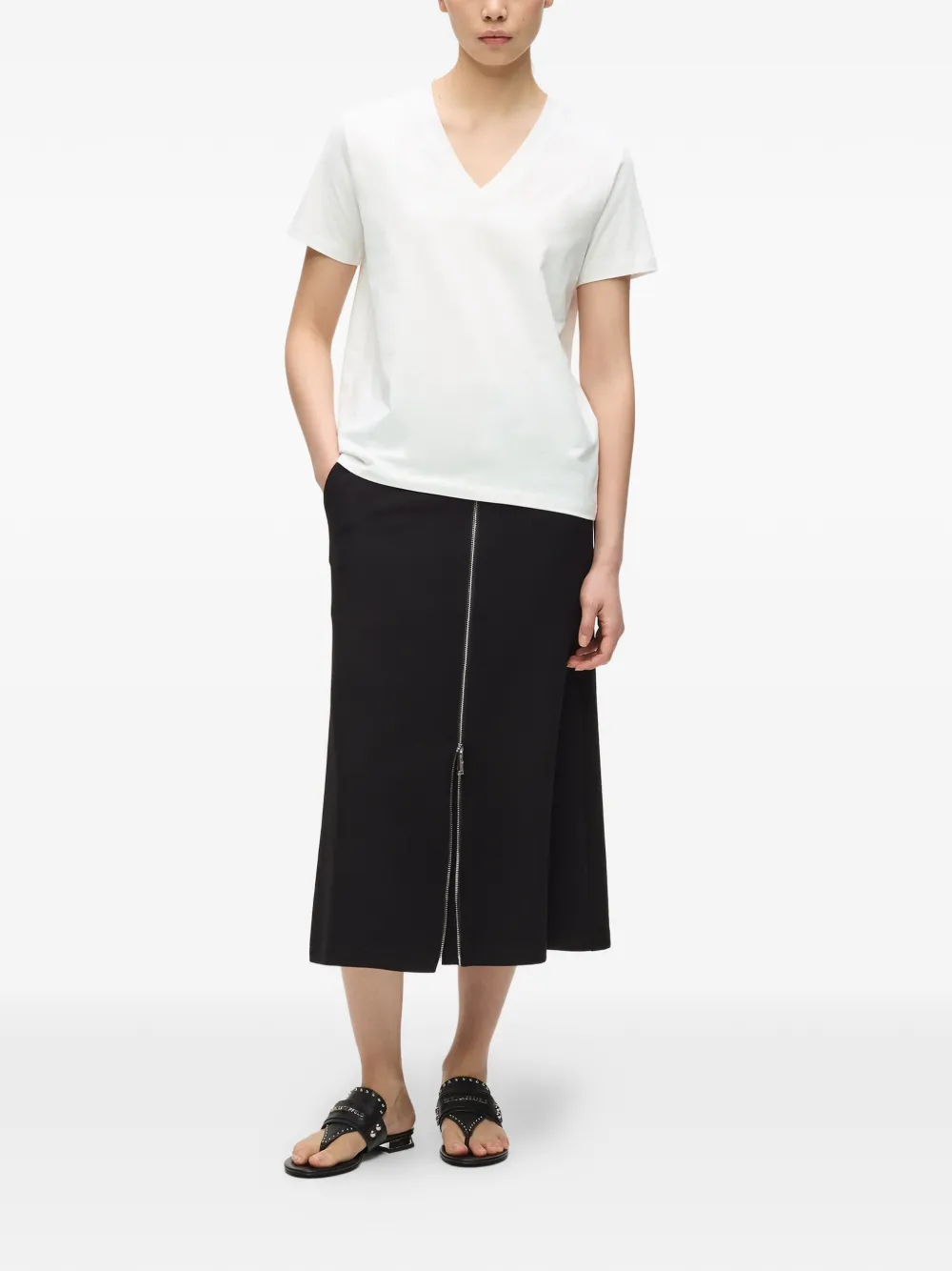 Karl Lagerfeld T-shirt met V-hals Wit