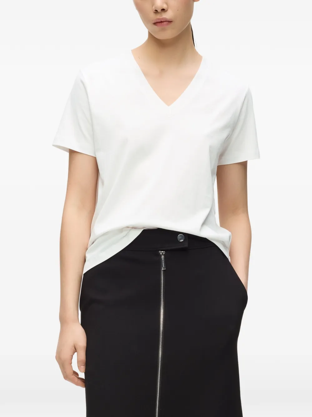 Karl Lagerfeld T-shirt met V-hals Wit