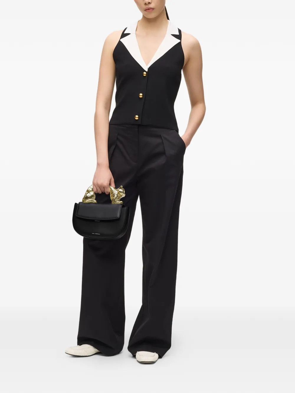 Karl Lagerfeld Leren shopper Zwart