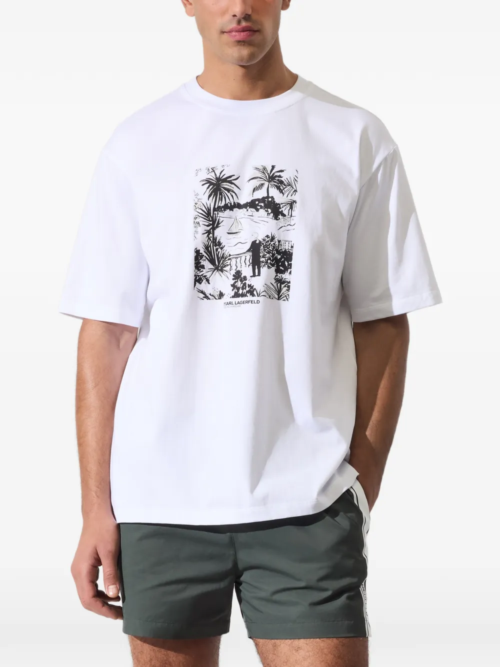 Karl Lagerfeld T-shirt met grafische print Wit