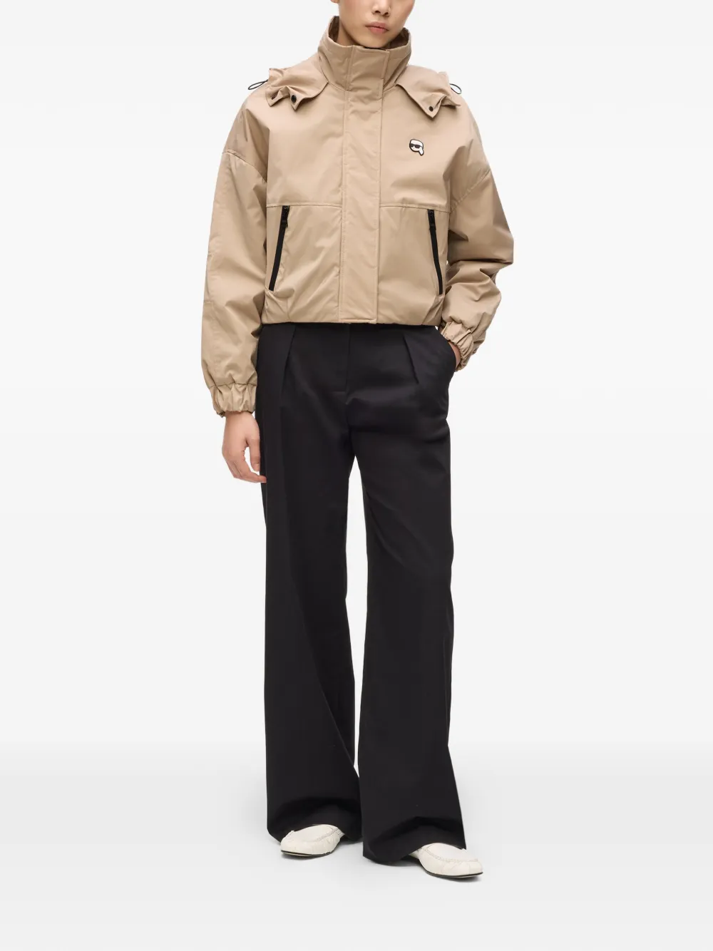Karl Lagerfeld Ikon jack met capuchon Beige