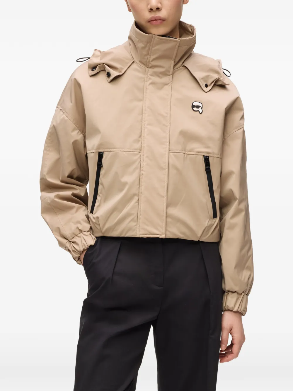 Karl Lagerfeld Ikon jack met capuchon Beige