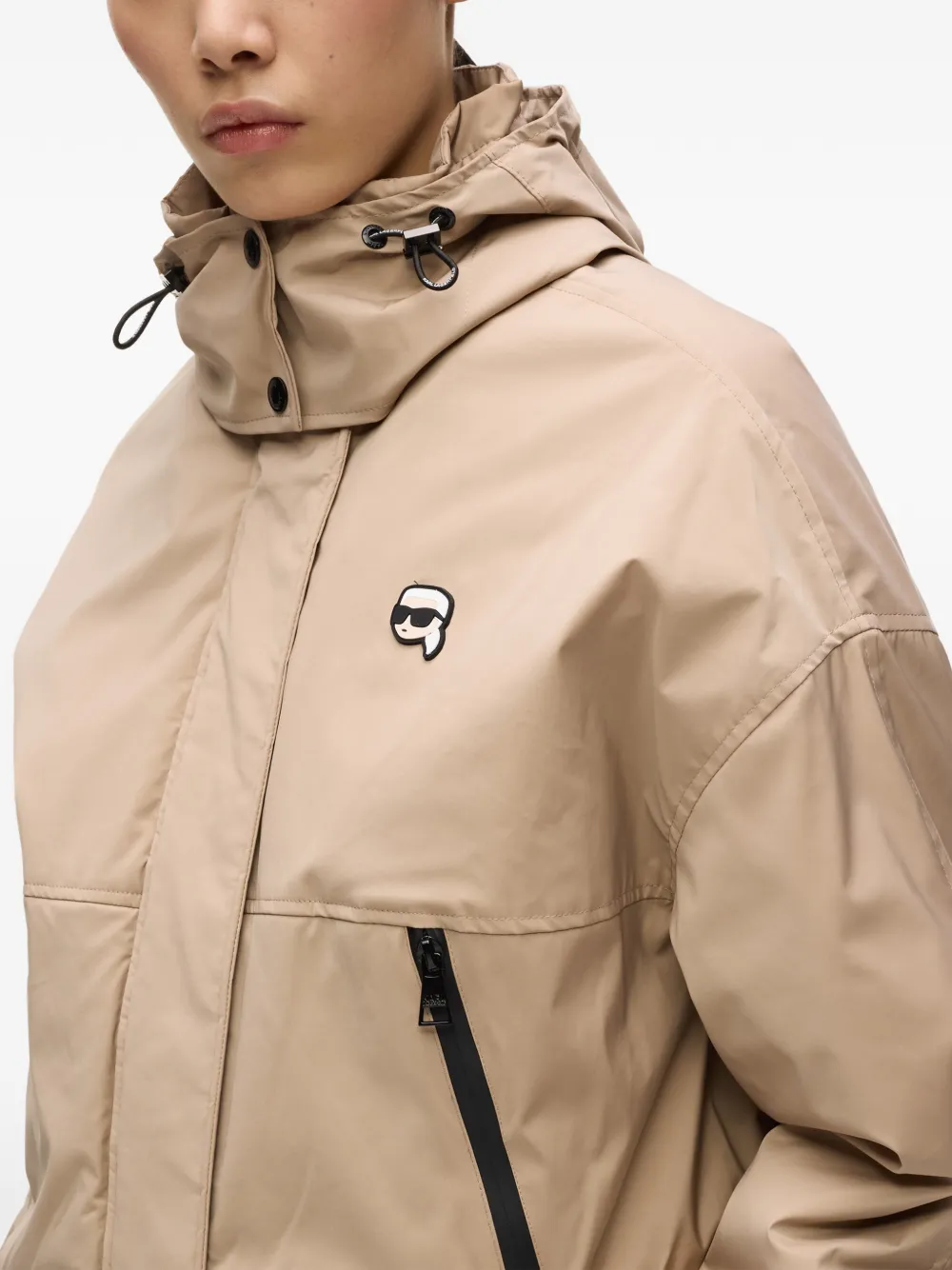 Karl Lagerfeld Ikon jack met capuchon Beige
