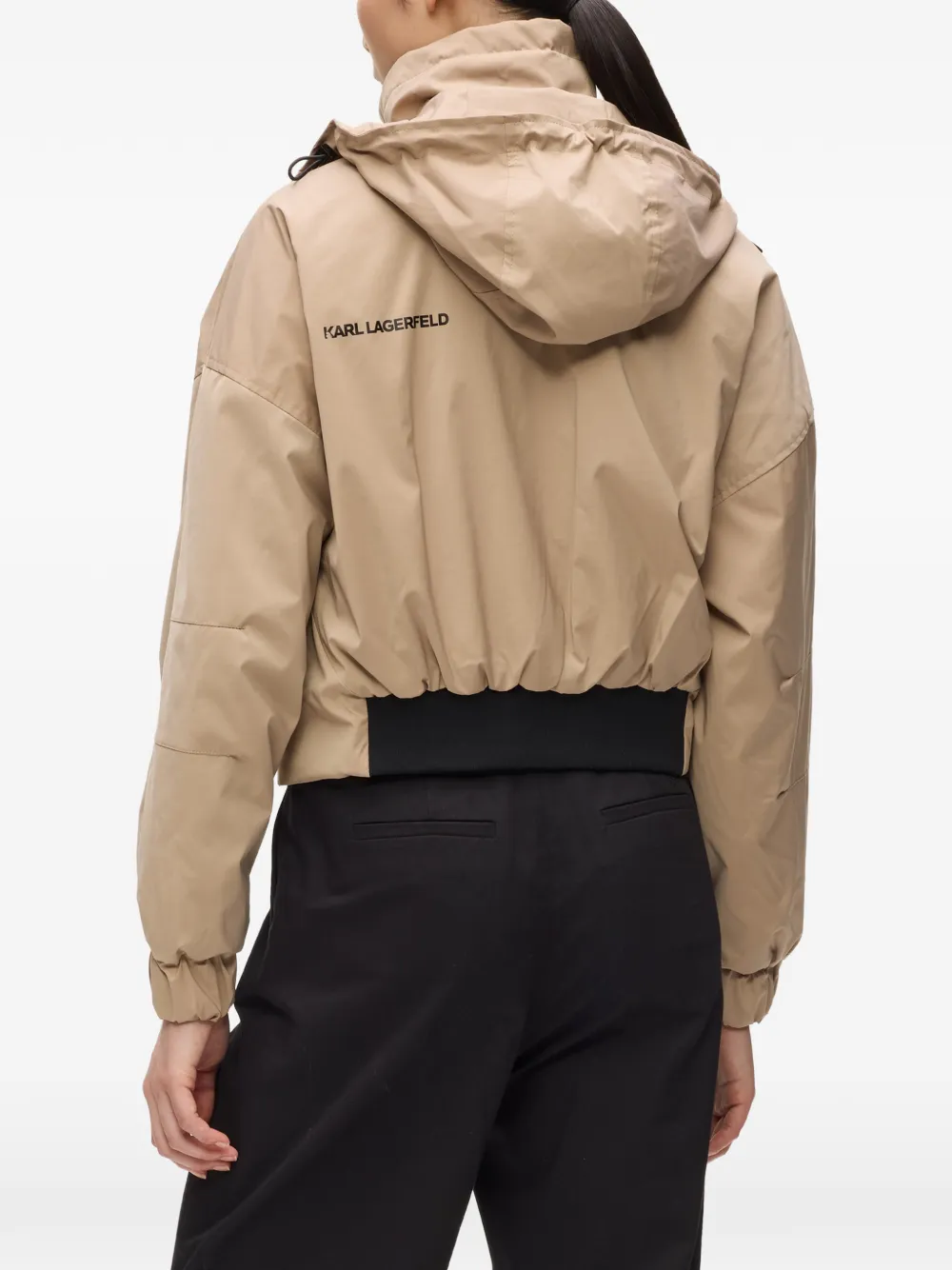 Karl Lagerfeld Ikon jack met capuchon Beige