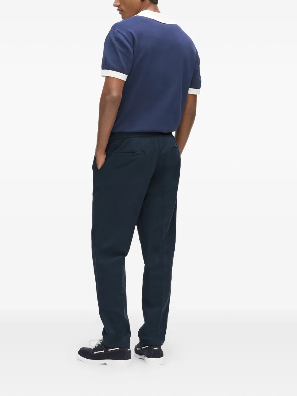 Karl Lagerfeld Elastische linnen broek Blauw
