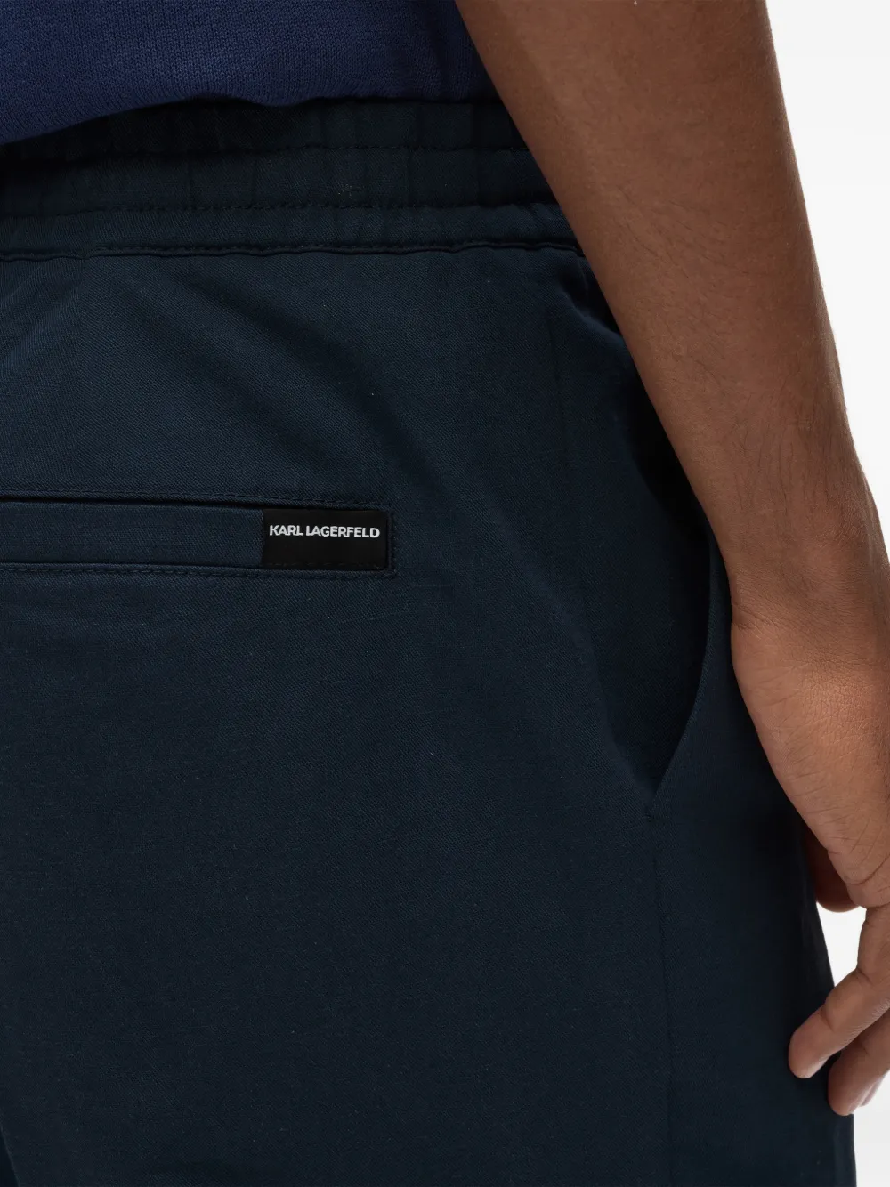 Karl Lagerfeld Elastische linnen broek Blauw
