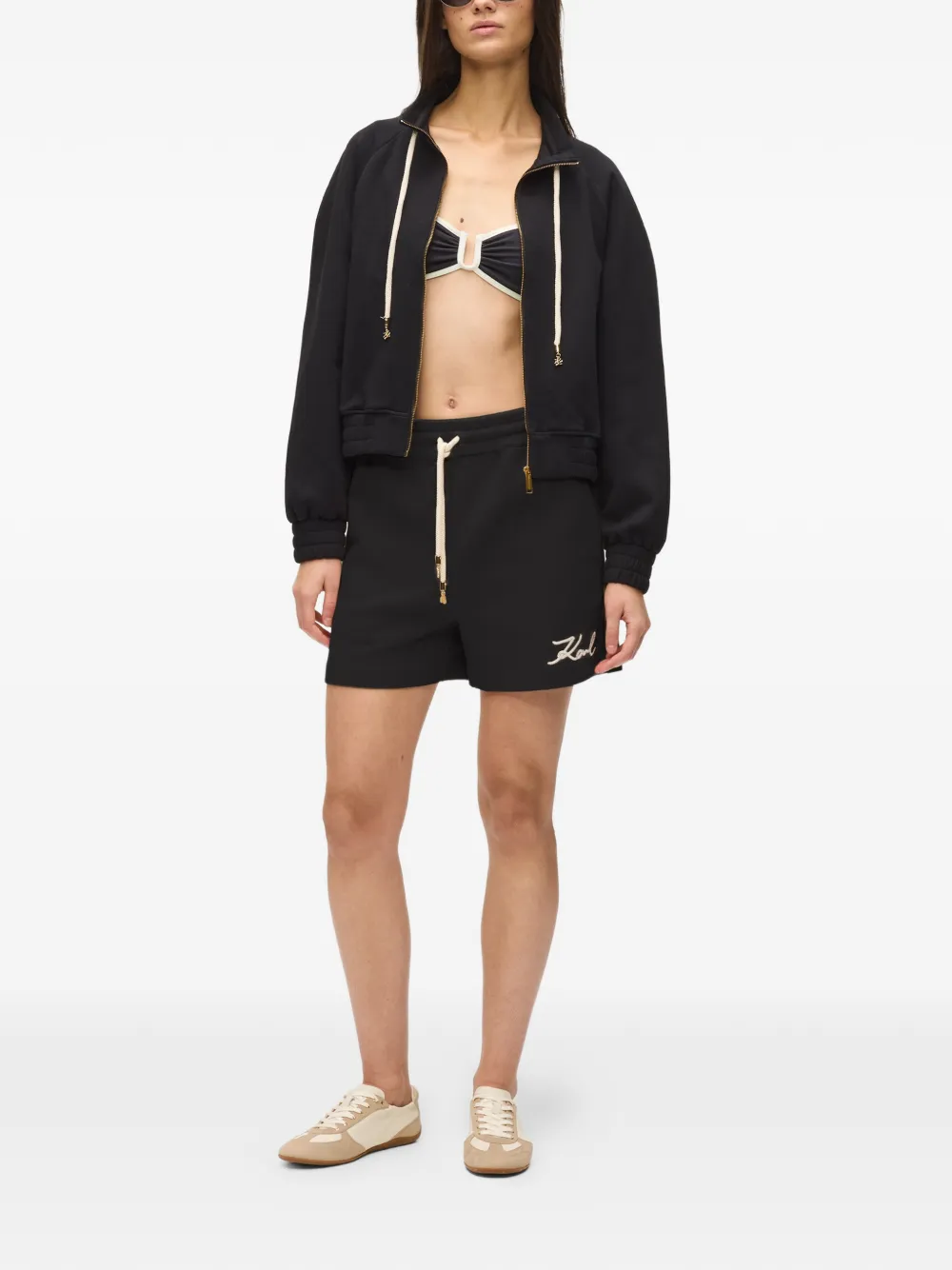 Karl Lagerfeld Shorts met logodetail Zwart