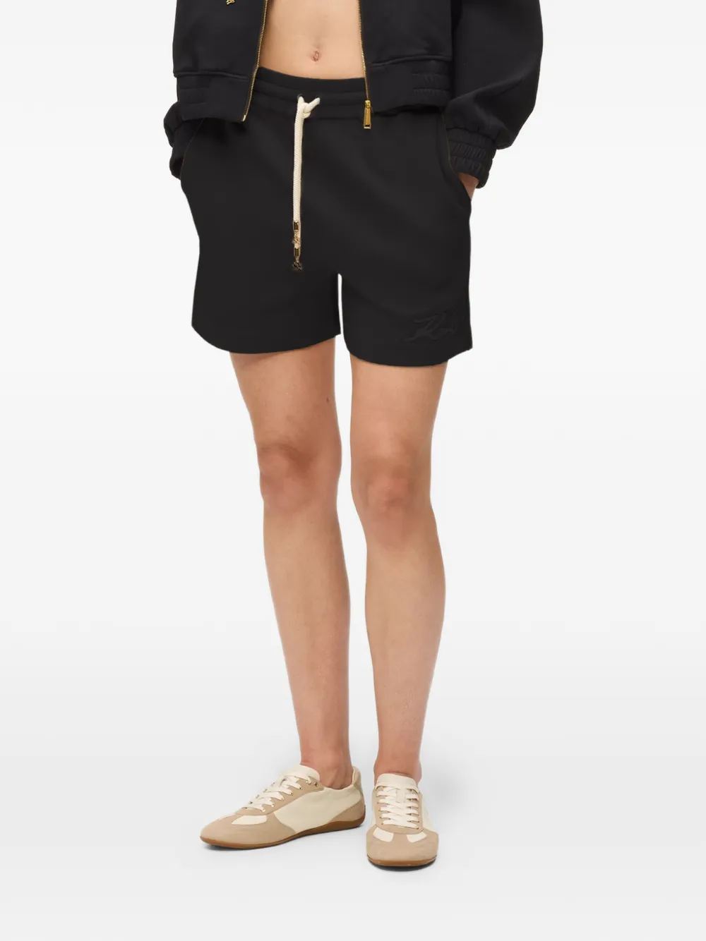 Karl Lagerfeld Costume da bagno con logo - Nero