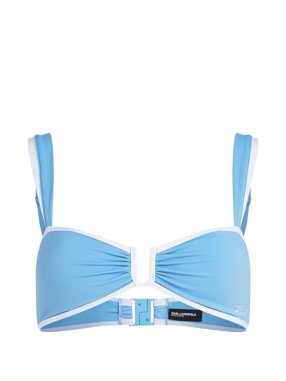 Karl Lagerfeld Top bikini Signature a fascia - Blu