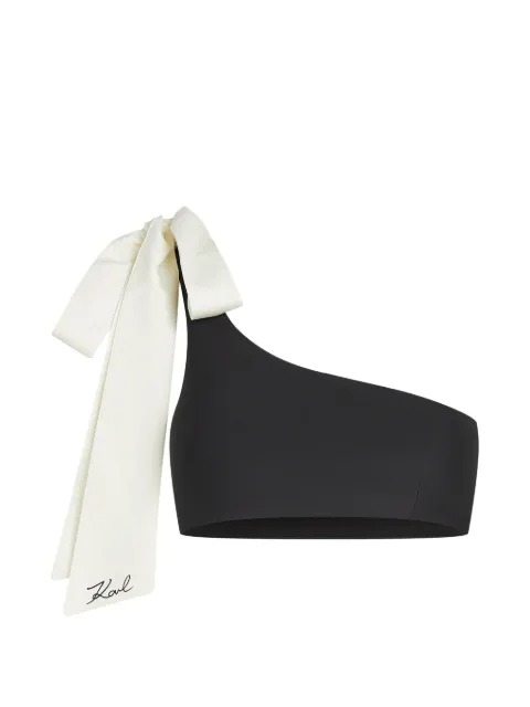 Karl Lagerfeld bow-detail one-shoulder bikini top