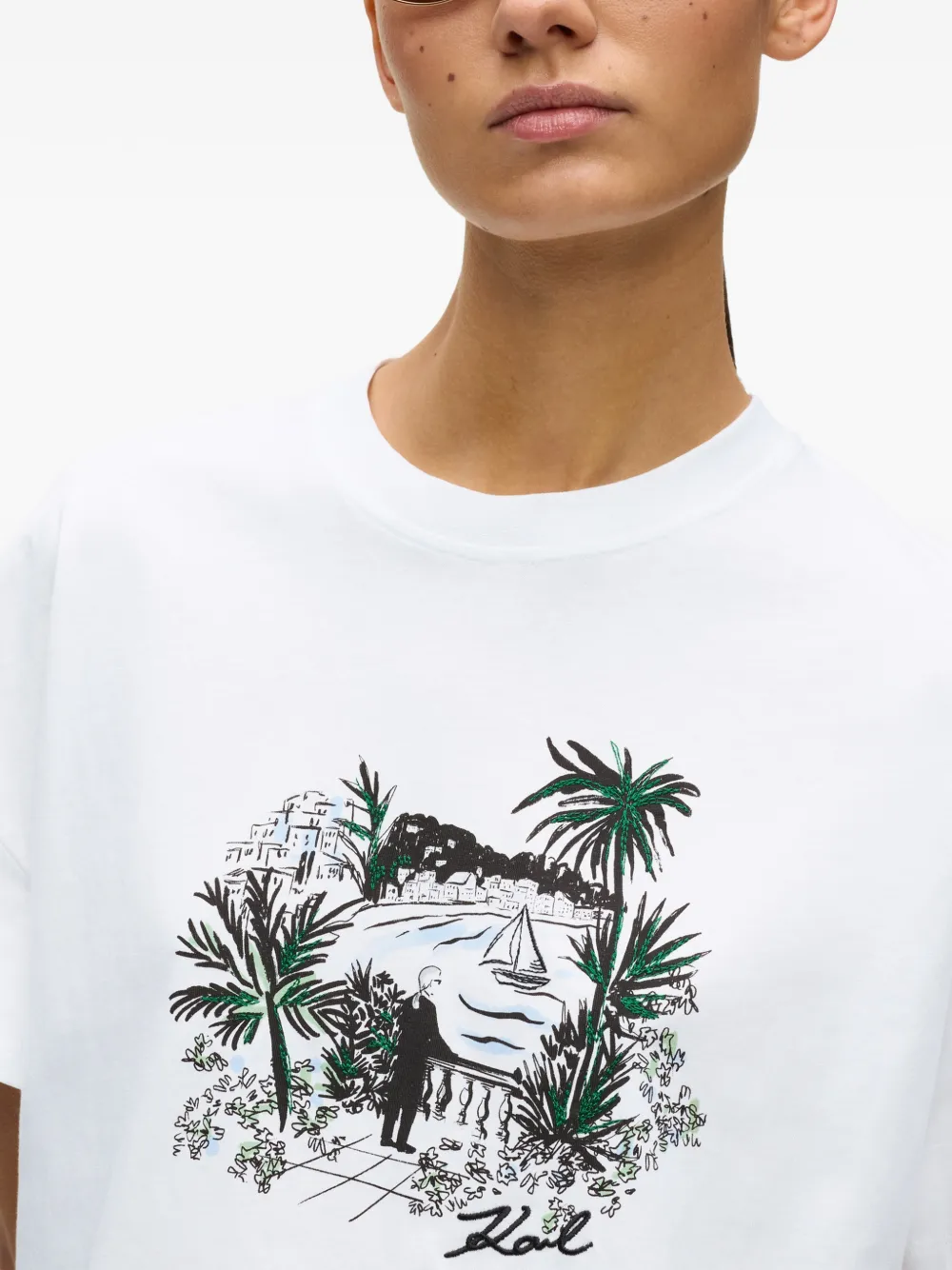Karl Lagerfeld Villa la Vigie T-shirt Wit