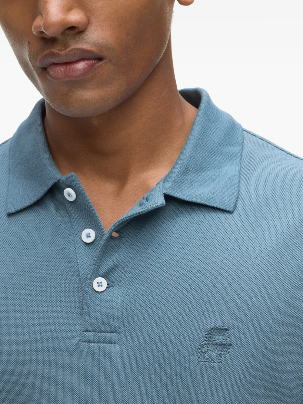 Karl Lagerfeld Kameo piqué poloshirt met logo Blauw