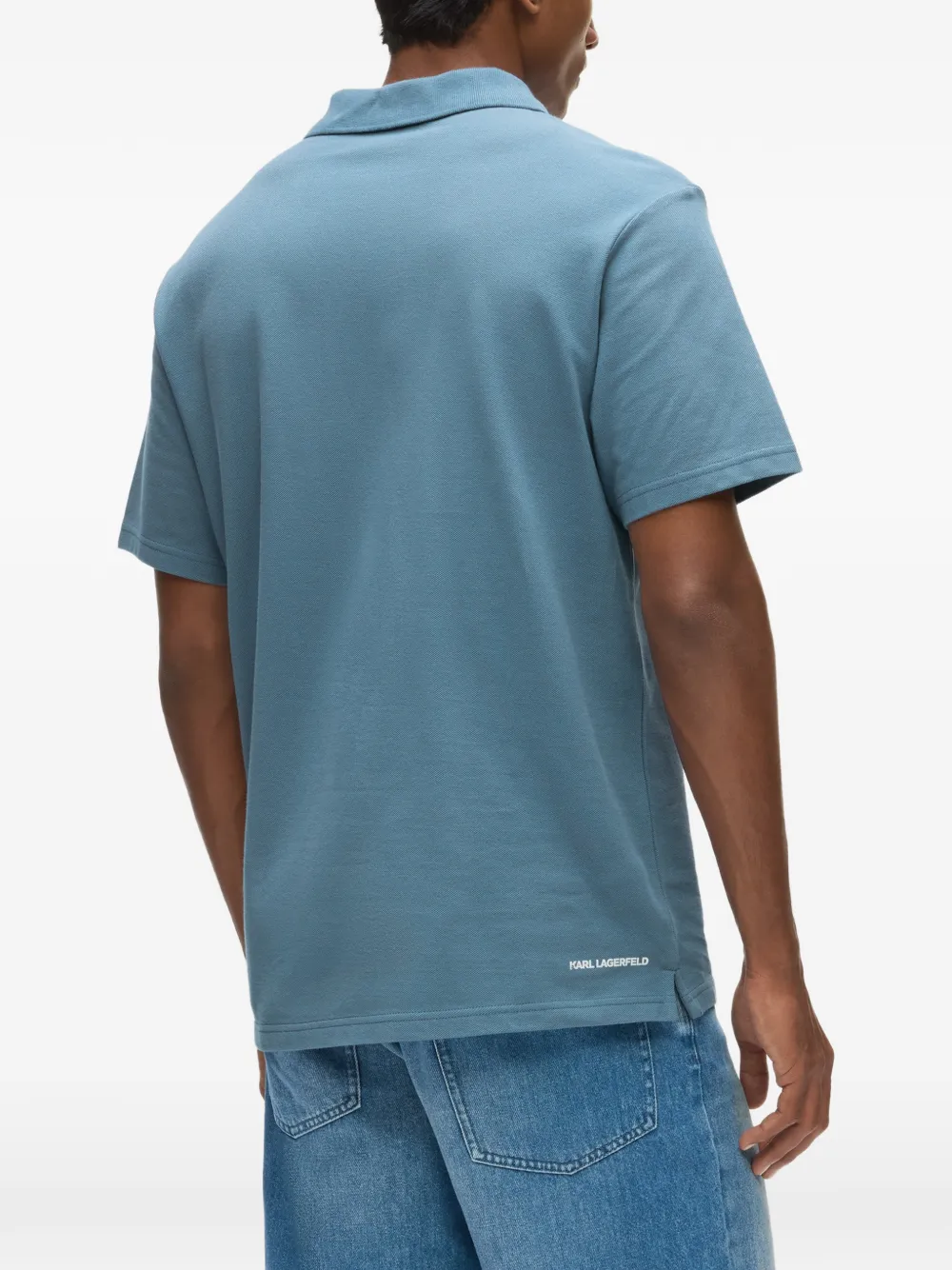 Karl Lagerfeld Kameo piqué poloshirt met logo Blauw