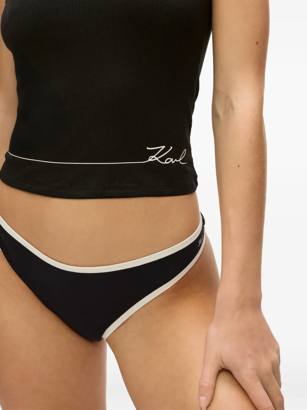 Karl Lagerfeld Loungekleding met kenmerkende V-hals Zwart