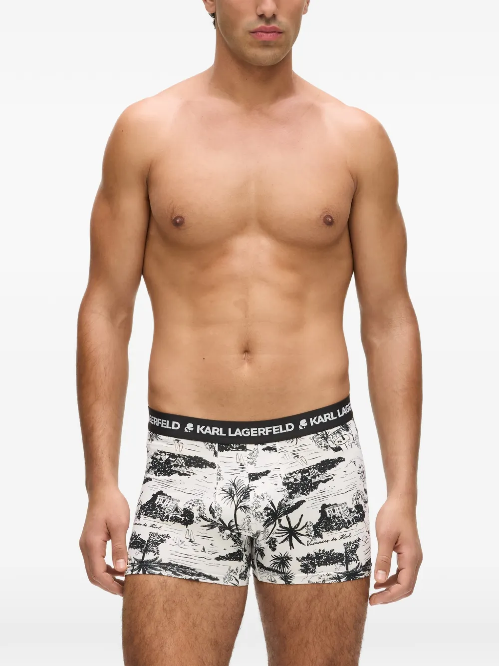 Karl Lagerfeld Boxer con logo (3 pezzi) - Bianco