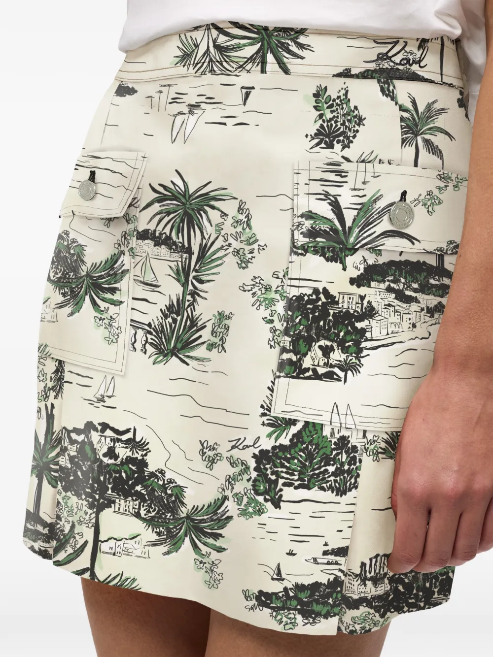 Karl Lagerfeld Mini-rok met print Beige