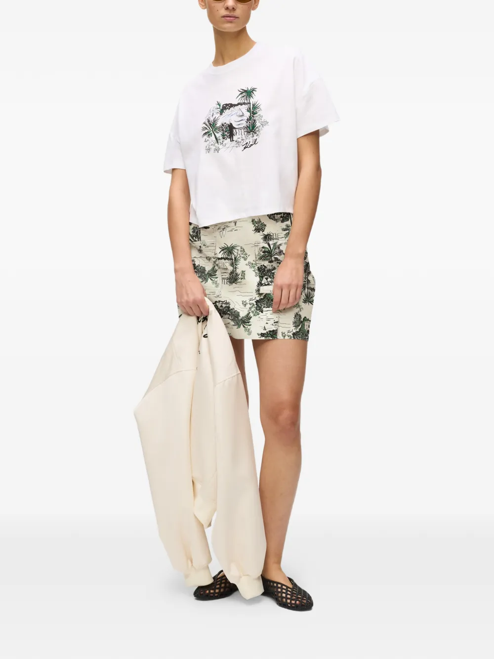 Karl Lagerfeld Mini-rok met print Beige
